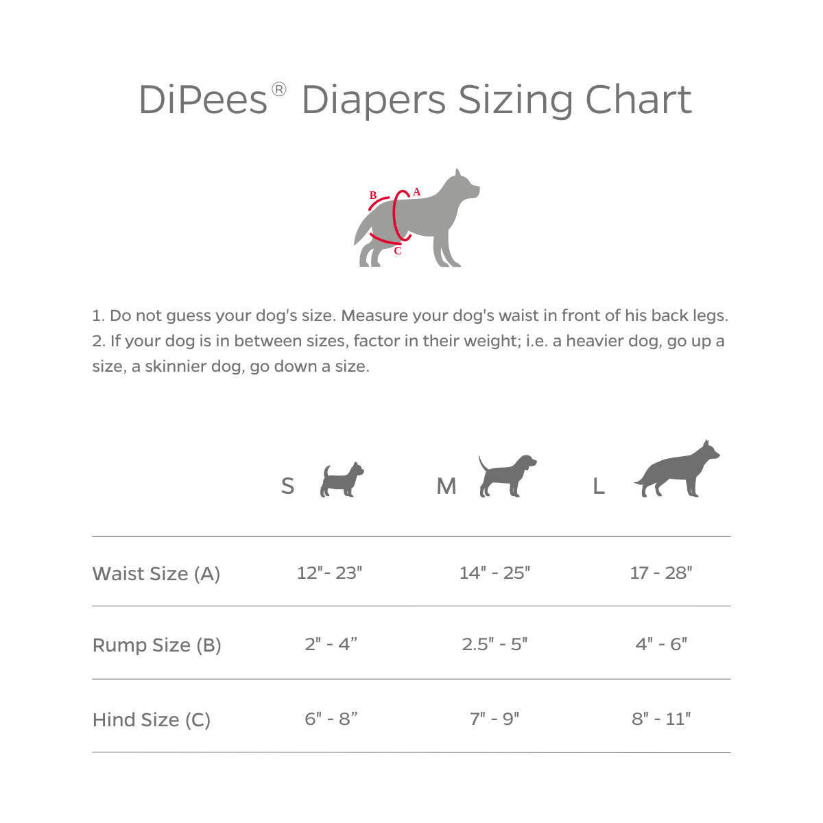 DiPees™ + Odor Control Disposable Dog Diapers